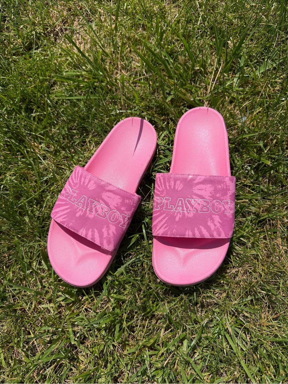 Playboy Pink Slide Sandals Size 7